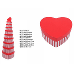 Trade Shop Traesio-set 10pz Scatole Box Regali Varie Misure Matrioska Forma Cuore Rosso Righe 71955 -