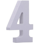 Trade Shop Traesio-numero 4 In Legno Bianco 11cm Decorazione Confettata Matrimonio Compleanno Promessa -