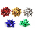 Trade Shop Traesio-set 12pz Coccarde Stelle Colorate Metallizzati Misti Adesive Confezione Regalo -