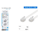 Maxtech-cavo Telefonico Adsl Rj11 1 Mt Collegamento Telefonico Modem Internet Rj11-1.0m -