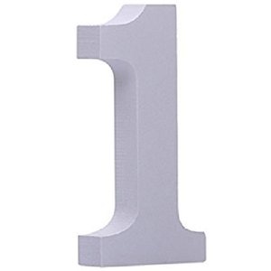 Trade Shop Traesio-numero 1 In Legno Bianco H 11 Cm Decorazione Confettata Compleanno Casa Wedding -