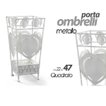 Kaela-portaombrelli Metallo Cuore Quadrato Moderno Design Casa Studio 22x47cm 657818 -