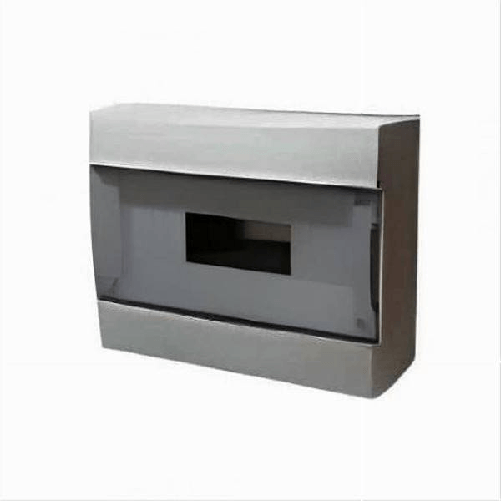 Trade Shop Traesio-centralino Da Parete 12 Moduli Ip40 Con Portello Trasparente Fumè Grigio Fg14412 -