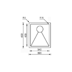 CM-filoraggiato-39-x-45-Lavello-montato-su-piano-Rettangolare-Acciaio-inossidabile