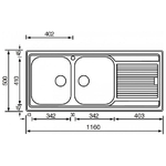 CM-Zenith-plus-116-x-50-2V-Lavello-ad-incasso-Rettangolare-Acciaio-inossidabile