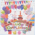 Trade Shop Traesio-set 36 Pezzi Tovaglioli Carta Feste Buon Compleanno 33x33cm Compleanno -