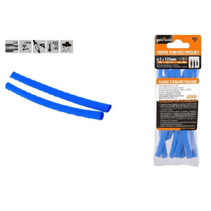 Kaela-set 10 Pz Guaine Termorestringenti Termoretrattili Blu 5 X 120 Mm Per Cavi 57078 -