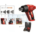 Einhell ®-sverniciatore Pistola Termica 350° 550° 2000w Th-ha 2000/1 Einhell + Accessori -