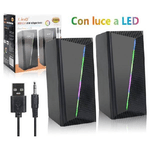 Linq-casse Altoparlanti Gaming Stereo Usb 2.0 Luce Rgb Pc Dvd Tv Mp3 Tablet 6w A5006 -