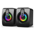 Trade Shop Traesio-casse Audio 2.0 Aux Usb Altoparlanti Luce Rgb Per Pc Notebook 6 W X 2 Ab-d390 -