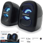 Maxtech-casse Pc Audio Speaker 10w Con Luce Rgb Portatili Altoparlanti Maxtech Ca-ss001 -