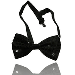 Trade Shop Traesio-papillon Paillettes Nero Teatro Paillette Raso Cravattino Farfallino Cravatta -