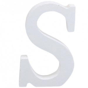 Trade Shop Traesio-lettera S In Legno Bianco 11cm Decorazione Confettata Matrimonio Compleanno Wedding -