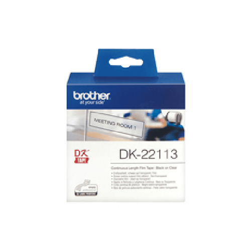 BROTHER-Brother---Nastro-adesivo---in-pellicola---Nero-Trasparente---62mm-x-1524mt---DK-22113