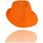Trade Shop Traesio-cappello Borsalino Paillettes Arancione Spettacolo Teatro Paillette Uomo Donna -