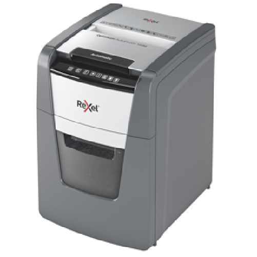 Rexel Optimum Auto+ 100M distruggi documenti Taglio a frammenti 55 dB 22 cm Nero, Grigio