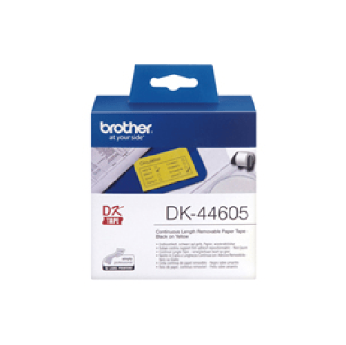 BROTHER-Brother---Nastro-adesivo---rimovibile--Nero-Giallo---62mm-x--3048mt---DK44605