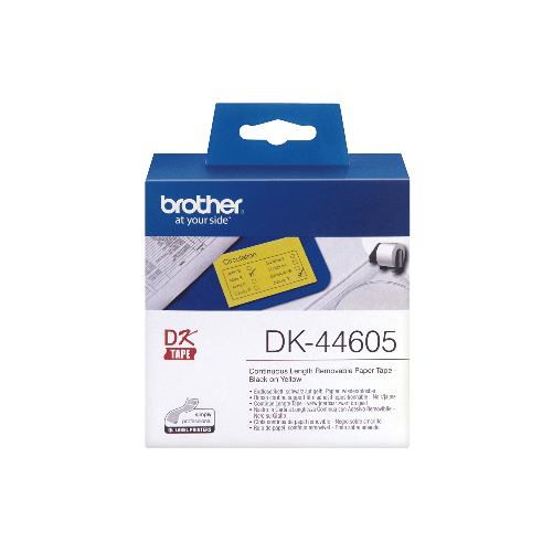 BROTHER-Brother---Nastro-adesivo---rimovibile--Nero-Giallo---62mm-x--3048mt---DK44605