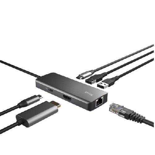 TRUST-Adattatore-multiporta-Dalyx---USB-C-6-in-1---alluminio---argento---Trust