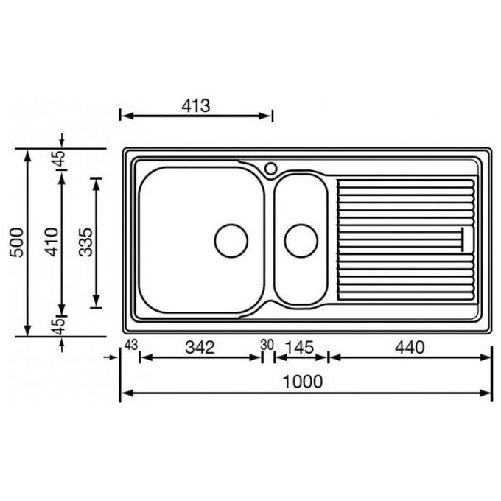 CM-Zenith-plus-100-x-50-2V-Lavello-ad-incasso-Rettangolare-Acciaio-inossidabile