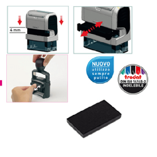 TRODAT Blister da 3 tamponi 6/4926 nero Trodat