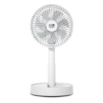 Ventilatore da Tavolo Pieghevole Portatile Muvip 5W Diametro 15cm - 4 Velocità - Angolo Regolabile fino a 90º - Autonomia fino a 12h - Colore Bianco