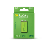 Batteria ricaricabile GP ReCyko 200mAh 9V - Pre-caricata - Ciclo di vita: fino a 1000 volte