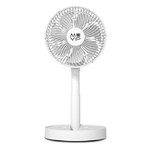 Ventilatore da Tavolo Pieghevole Portatile Muvip 65W Diametro 19cm - 4 Velocità - Angolo Regolabile fino a 90º - Autonomia fino a 21h - Colore Bianco