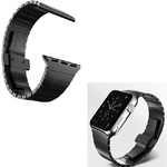 Trade Shop Traesio-cinturino Nero 42mm Catena Compatibile Con Iwatch Serie 3/2/1 Chiusura Farfalla -