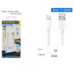 Maxtech-cavo Micro Usb 2.5mt Supercharge Ricarica Rapida 5a Dati Smartphone F-s032 Tablet -