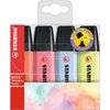 STABILO-Evidenziatore---BOSS-ORIGINAL-Pastel---Astuccio-da-4---Rosso-Corallo-Fior-di-Ciliegio-Azzurro-Nuvola-Lime
