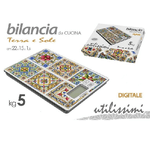 Kaela-bilancia Portatile Da Cucina Digitale Max. 5kg 22x15x1,5cm Decoro Mosaico 828508 -