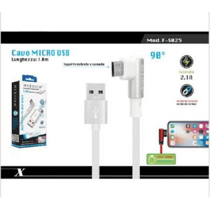 Maxtech-cavo Ricarica Micro Usb 90° Per Smartphone Cavetto Dati 1 Mt F-s025 Maxtech -