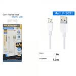 Maxtech-cavo Ricarica Rapida Dati Micro Usb / Usb-a 5a Cavetto Smartphone 1.5 Mt F-s031 -