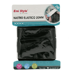 Trade Shop Traesio-set 3 Pezzi Elastico Elastici Nero 20mmx1.5m Cucito Sarta Abbigliamento -