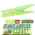 Trade Shop Traesio-120 Pezzi Mollette Pinze Bucato Panni Plastica Extraforte Verde Stendibiancheria -