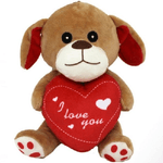 Trade Shop Traesio-cane In Peluche Cagnolino Con Cuore I Love You 17 Cm Regalo San Valentino 68089 -