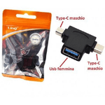 Linq-adattatore Convertitore Lettore Otg 2in1 Usb Femmina A 2 Type-c Maschio Usb-2210 -