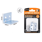 Kaela-set 4 Pz Lastrine Lastrina Ad Angolo Angolare 20x20x30x2mm Con Viti Mobili 57118 -