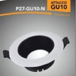 Trade Shop Traesio-porta Faretto Ad Incasso Orientabile Attacco Gu10 Bianco E Nero P27-gu10-n -