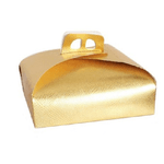 Kaela-set 3pz Scatola Porta Torta Oro 25x25 Cm Per Dolci Paste Pasticceria Festa 58006 -