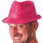 Trade Shop Traesio-cappello Borsalino Paillettes Fucsia Spettacolo Teatro Paillette Uomo Donna -