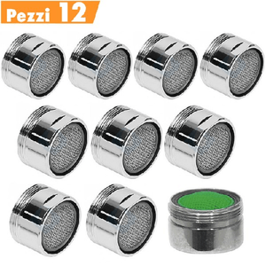 Trade Shop Traesio-kit Set 12 Pezzi Filtro Filtrino Rubinetto Rompigetto Areatore Maschio Da 24 Mm -