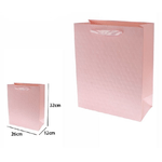 Trade Shop Traesio-set 2pz Borse Buste Regalo Shopper Rosa Goffrata Manico Tessuto 32x26x12cm 69930 -