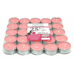 Trade Shop Traesio-set 25 Pezzi Candele Rosa Profumate Fragranza Alla Rosa Tealight Lumini Candela -