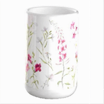 Cleafe-bicchiere Porta Spazzolino Bianco Con Fiori In Ceramica Accessorio Bagno 69918 -