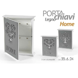 Kaela-porta Chiavi Parete 20x6x24cm Legno Decoro Home Moderno Decori Assortiti 818585 -