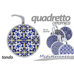 Kaela-quadro Quadretto Piastrella Ornamentale In Ceramica Tondo 11cm Decori Ass 730672 -