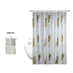 Cleafe-tenda Doccia Antimuffa Impermeabile 180 X 220 Cm Anelli Bagno Piume Dorate 69510 -