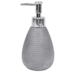 Cleafe-dispenser Per Sapone Liquido Accessori Argento Rigato Moderno Arredo Bagno 59938 -